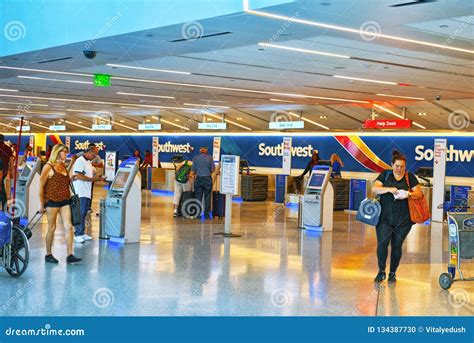Interior of Los Angeles Airport Named by Tom Bradley. Terminal ...