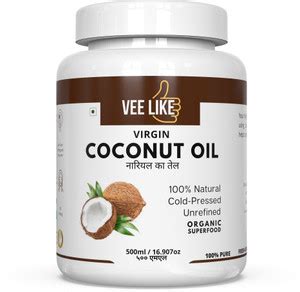 VEE LIKE Extra Virgin Coconut Oil - Cold Pressed - for Cooking , Eating ...