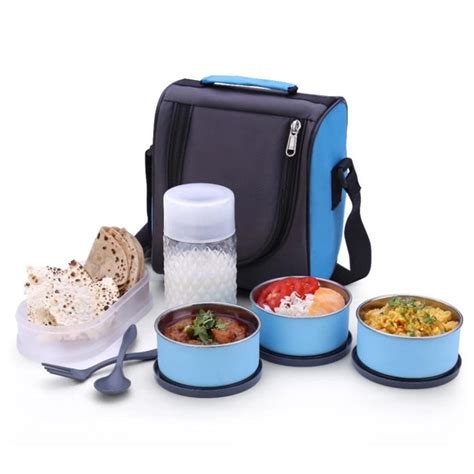 5106 All in One Lunch Box With Fabric Bag For Office — DeoDap