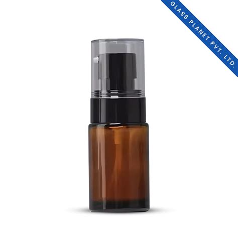 30 ML Amber Flat Shoulder Glass Bottle with NHR Serum Pump – Glass ...