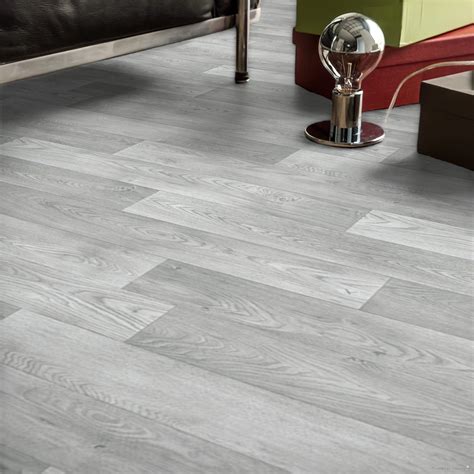 Gray Sheet Vinyl Flooring Grey Wood Effect Anti Slip Vinyl Flooring