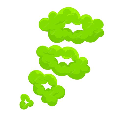 Premium Vector | Bad smell fart cloud green smelly toxic cloud in cartoon style comic smoke ...