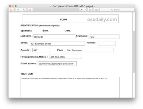 Image result for Example PDF to Fill In