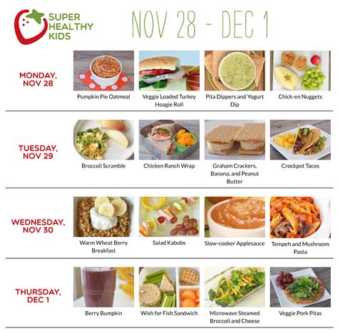 Healthy Meal Plans | Super Healthy Kids