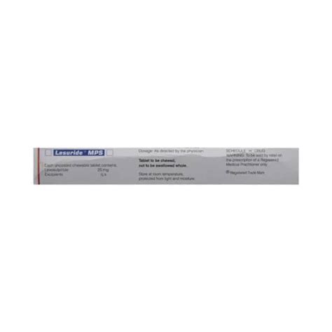 Lesuride Mps 25 MG Tablet (10): Uses, Side Effects, Price & Dosage ...