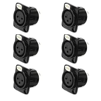QLXHBOT XLR Female Jack 3 Pin Panel Mount Jacks, XLR Female Socket ...