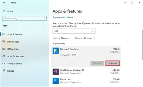 Uninstall OneDrive App 的图像结果