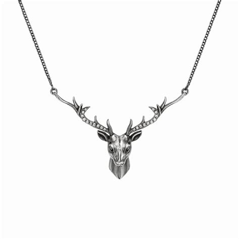 Silver Deer pendant with chain