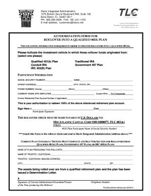 Fillable Online AUTHORIZATION FORM FOR - TLC Companies Fax Email Print ...