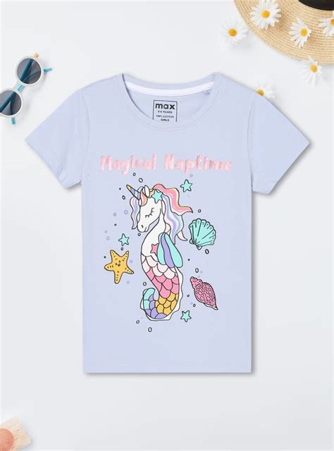 Buy Girls Unicorn Print PJ Set Online at just Rs. 549.0 - 1000015294039 ...
