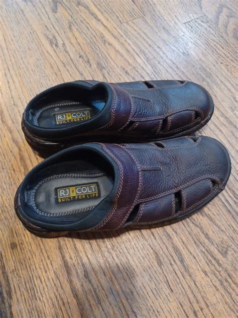 RJ Colt sandals,Graham built for life, brown Leather slides leather upper | eBay