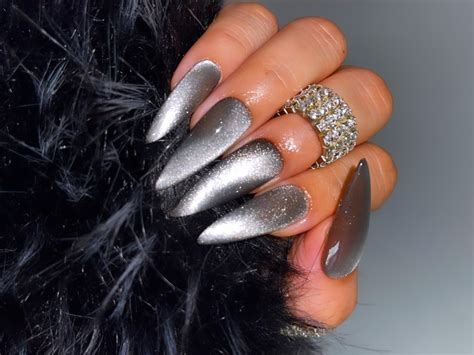 Black And Silver Nails