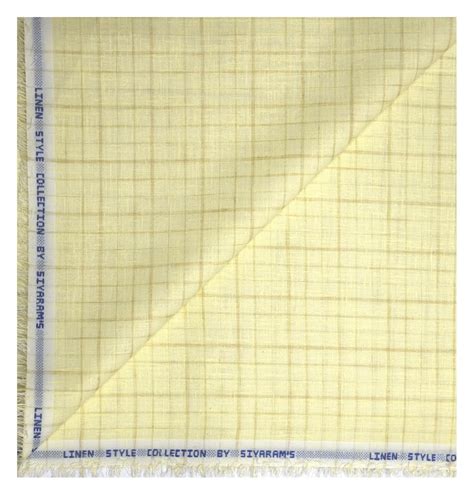 Buy Siyaram's LINEN COTTON LEMON YELLOW COLOURED CHECKERED UNSTITCHED ...