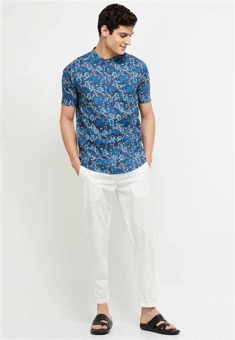 Buy Men Printed Mandarin Collar Short Kurta Online at just Rs. 799.0 ...