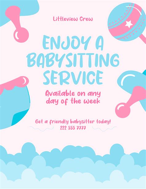 Babysitting Flyer Free Template - Templates.maexproit.com