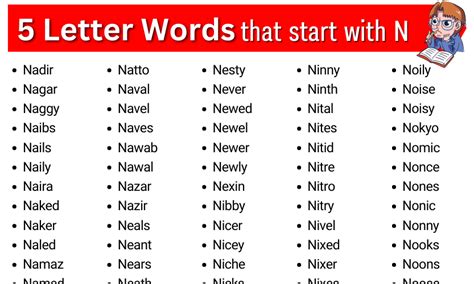 5 Letter Words that Start with N | Five Letter Words Starting with N