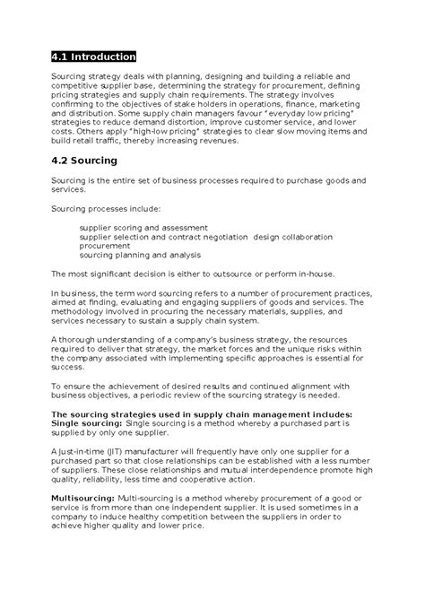 BSCM Chapter 2 - 4 Introduction Sourcing strategy deals with planning ...
