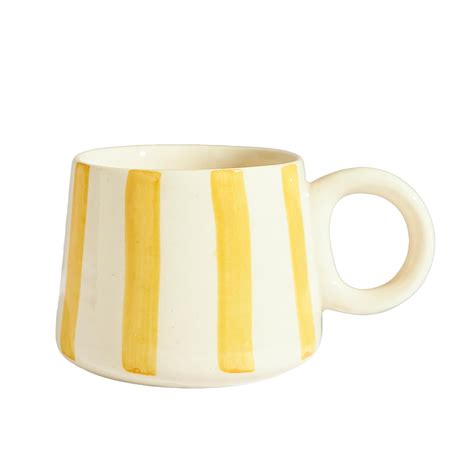 Buy Chumbak Essentials Love Stripes Mug, Yellow, Ceramic Coffee and Tea ...