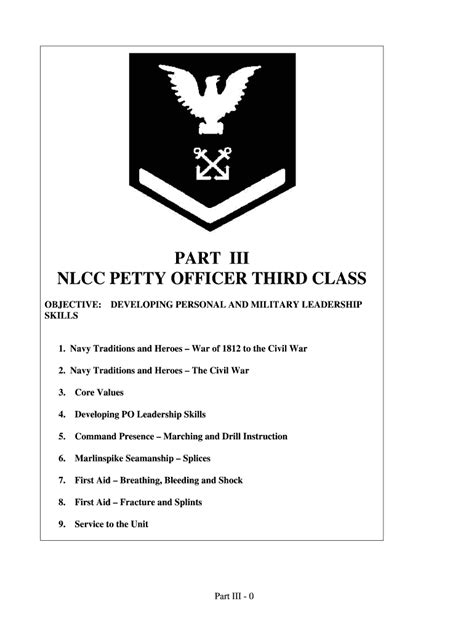Fillable Online nlccpsw Part iii nlcc petty officer third class - US ...