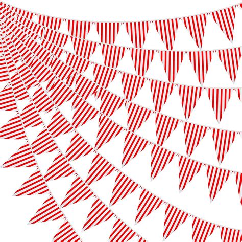 Buy Elcoho 8 Pack Carnival Theme Party Decorations Red and White ...
