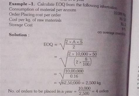 Image result for EOQ Examples and Solutions