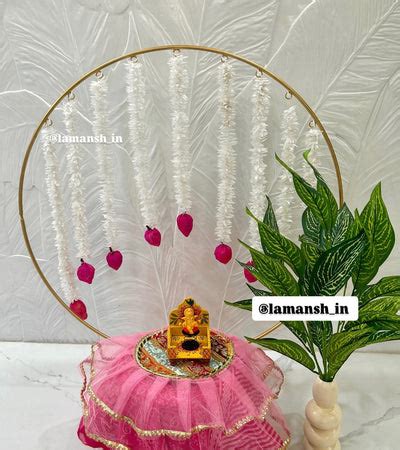Round Pooja Mandir Mandap Backdrop stand for Diwali , Navratri , Ganes ...