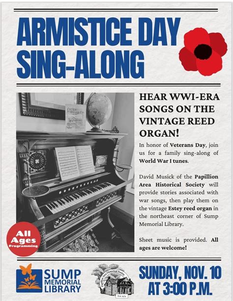 Armistice Day Sing-Along , Papillion Public Library, 10 November 2024 ...
