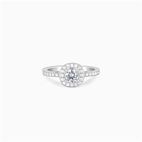 Silver Sparkly Solitaire Ring – GIVA