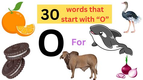 30 Words starting with letter Oo | "o" words | Letter Oo words for kids ...