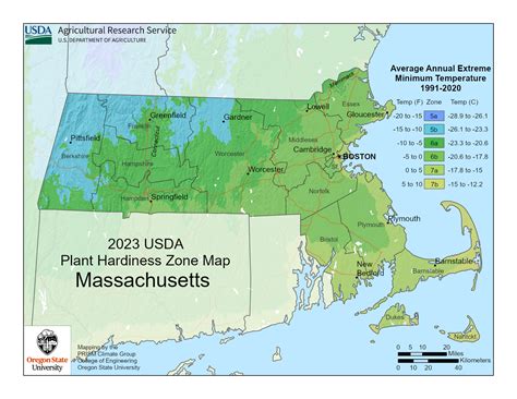 Massachusetts Planting Zones: Map of MA Growing Zones