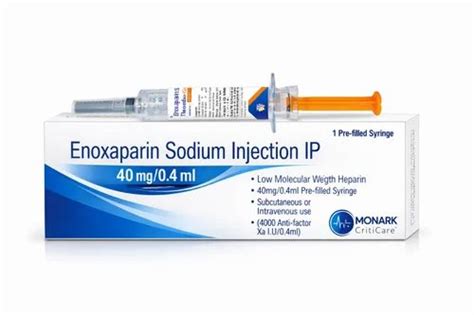 Cardiac Drugs - Enoxaparin Sodium Injection IP 40 mg/0.4 ml Wholesaler ...