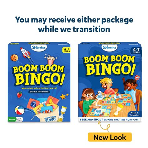 Boom Boom Bingo! Board Game: Words & Vocabulary (ages 4-7) – Skillmatics UK