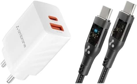 Ambrane 67W Dual Port GaN Charger,Fast Charger Adapter for Laptop ...