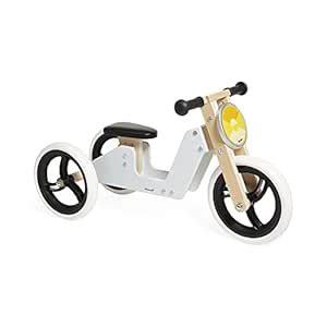 Janod - 2-in-1 Wooden Scalable Tricycle Balance Bike – Adjustable Seat ...