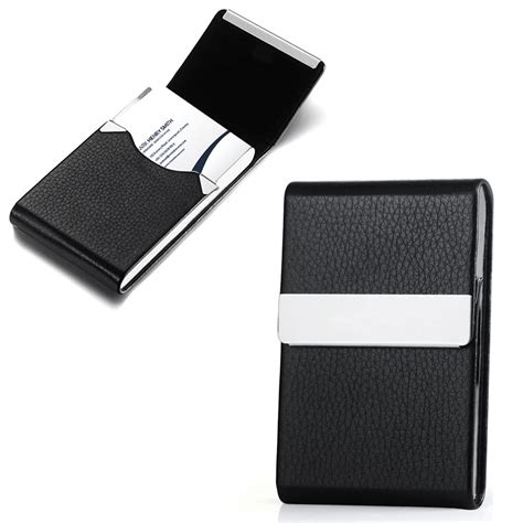 GUSTAVE® Card Holder Case with Stainless Steel Magnet Lock, PU Leather ...