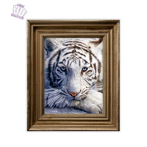 Buy 3D LiveLife Lenticular Wall Art Prints - White Tiger Repose from ...