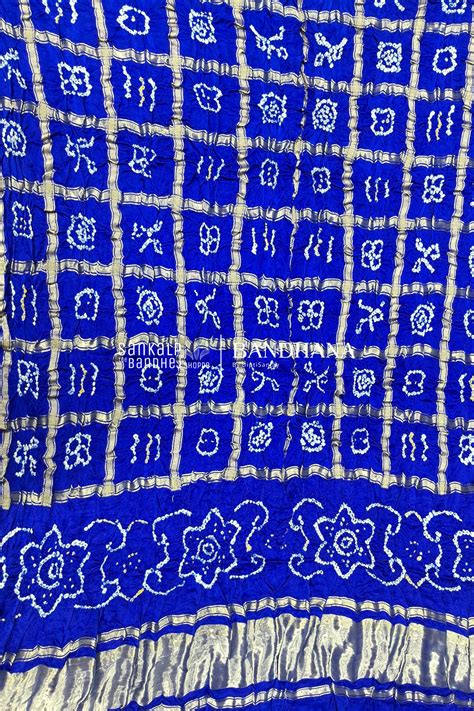 Blue Gajji Silk Gharchola Bandhani Blouse Piece – Sankalp The Bandhej ...