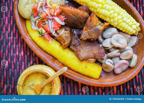 Close Up of Delicious Hornado, Ecuadorian Traditional Typical Andean ...