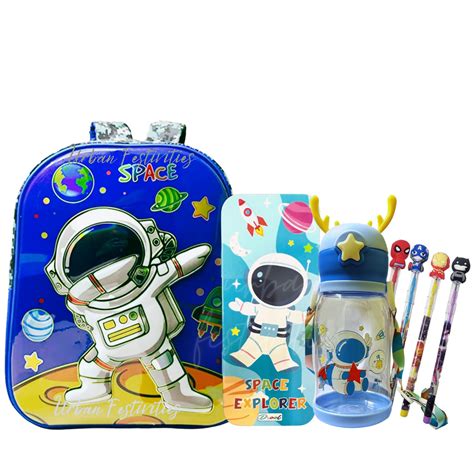 Urban Festivities Stationery Combo for Boys, Space Bag with Water ...