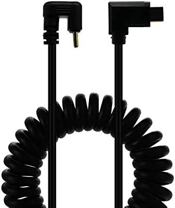 LOKEKE Coiled U Shaped USB C to USB C Cable, Spring TYPE C Male 90 ...