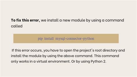 Modulenotfounderror No Module Named Mysql.connector MySQL Is Not a Package 的图像结果