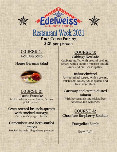 Edelweiss Restaurant Week - Edelweiss German Restaurant