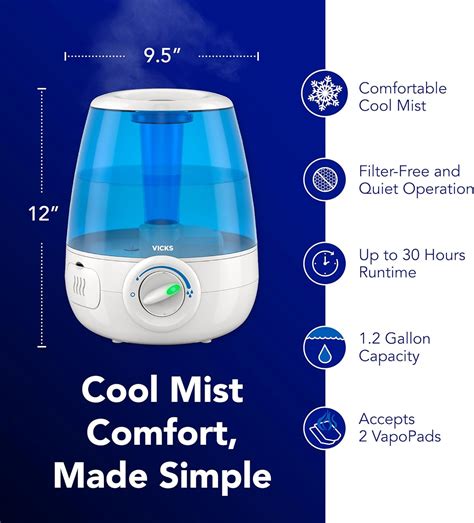 Vicks Filter-Free Ultrasonic Humidifier, Recommended India | Ubuy