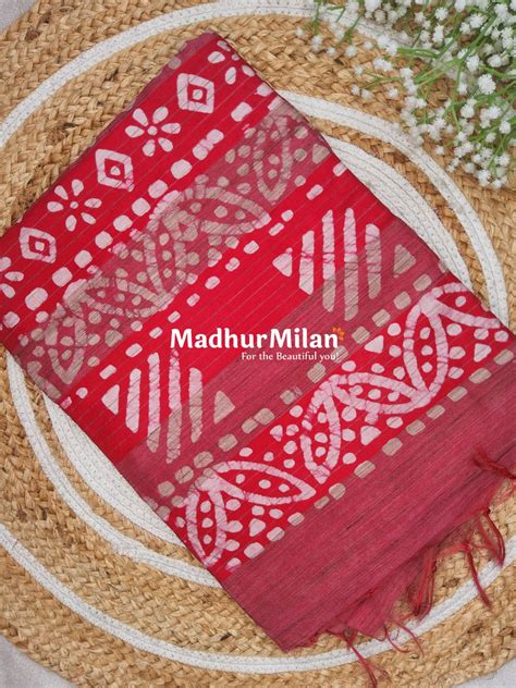 BHAGALPURI BATIC PRINT SAREE PINK – Madhur Milan