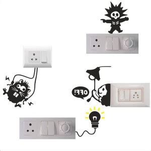 NOOR DECOR 30 cm Electric Shoking Animated Switch Board Sticker Self ...