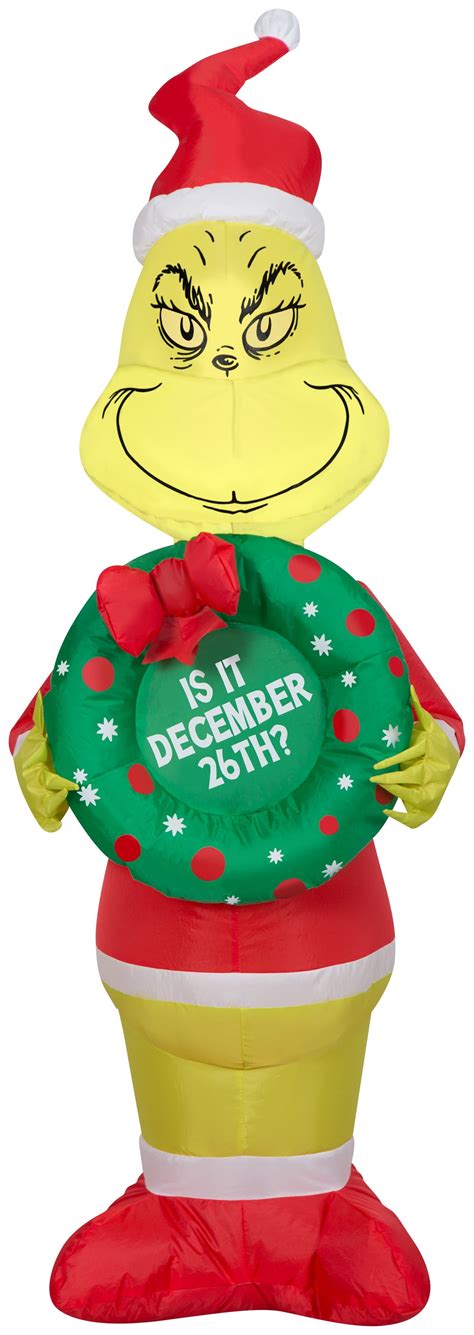 Buy Gemmy Christmas Airblown Inflatable Inflatable Grinch with Wreath ...