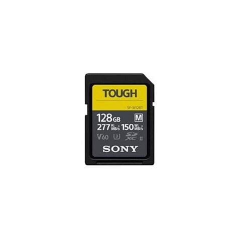 Sony TOUGH-M series SDXC UHS-II Card 128GB, V60, CL10, U3, Max R277MB/S ...