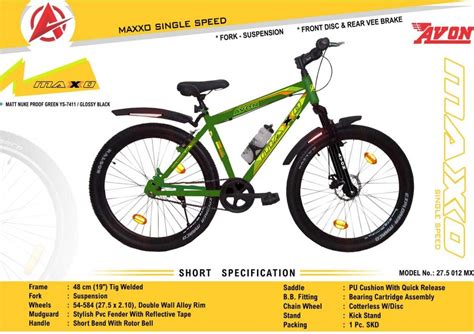 Buy S HARNAM SINGH AND SONS Avon Maxxo 27.5T Single Speed Mountain Bike ...