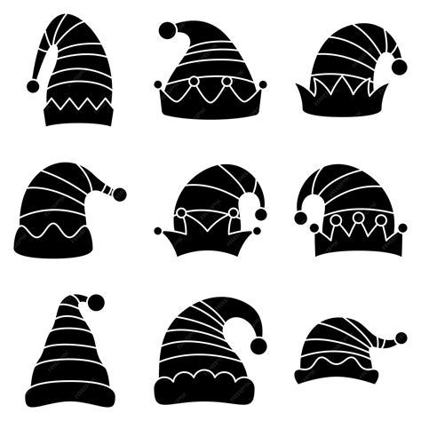 Premium Vector | Set of elf hat isolated on white background