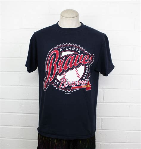 Vintage 90s Atlanta Braves Shirt Large MLB Baseball Retro Tee t Shirt ...